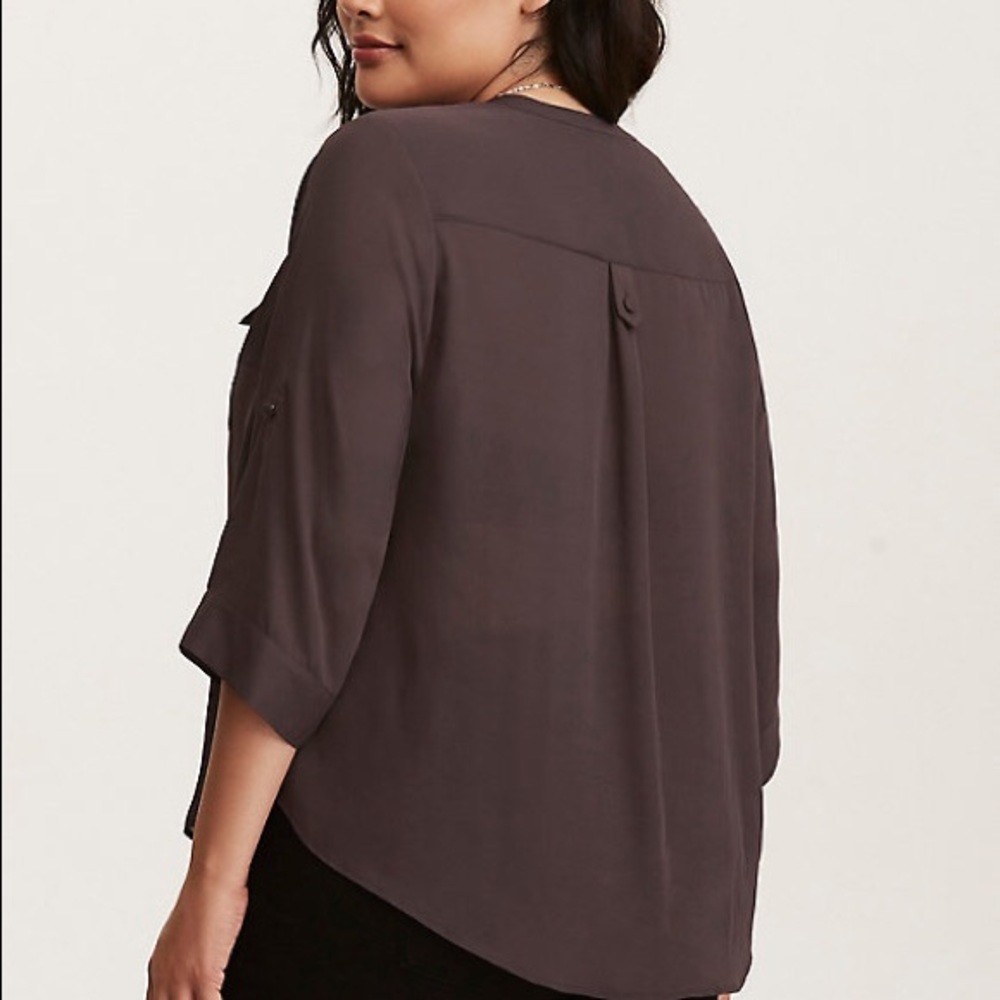 • SOLD• Torrid Harper - Brown Georgette Pullover - Picture 3 of 7